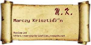 Marczy Krisztián névjegykártya